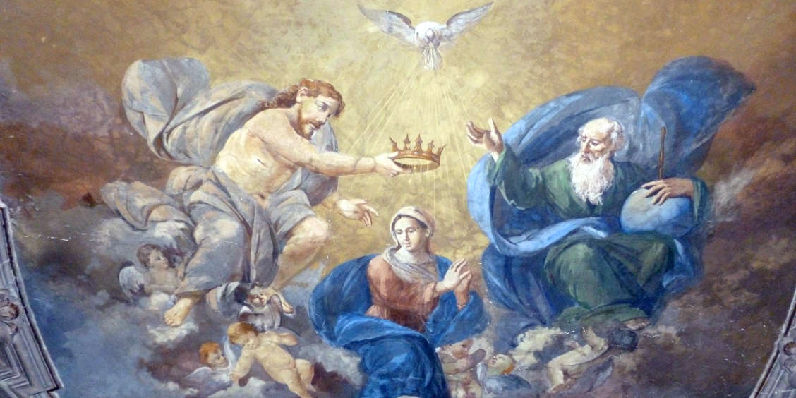 Le couronnement de la Vierge, une fresque à l'intérieur de l'Abbaye Saint-Michel Archange